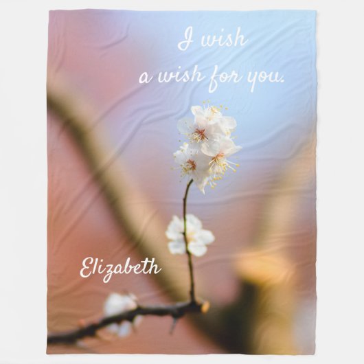 Delikate japanische Aprikosenblüten Fleecedecke (Vorderseite)