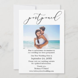 Delikate Kalligrafie Hochzeit verzögert Foto-Karte Save The Date