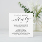 Delikate Kalligrafie-Hochzeitsprogramm Programm (Stehend Vorderseite)