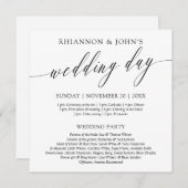 Delikate Kalligrafie-Hochzeitsprogramm Programm (Vorne/Hinten)