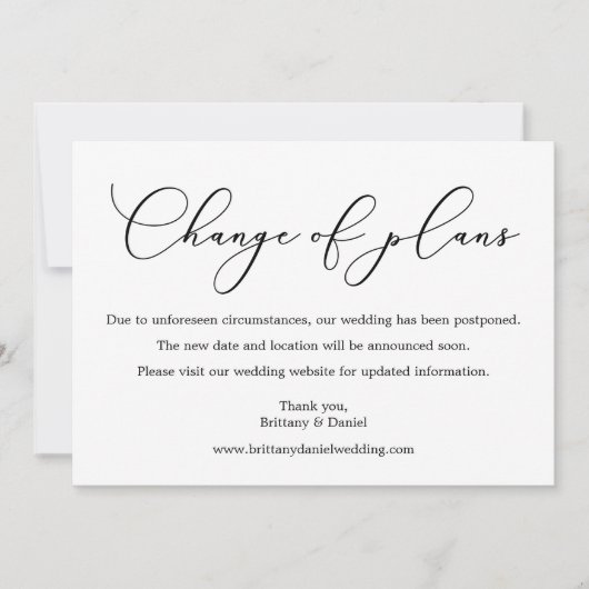 Delikate Kalligrafie Hochzeitwechsel Save The Date (Vorderseite)