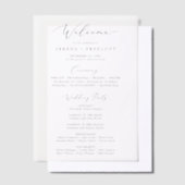 Delikate Kalligrafie Luxus Vellum Wedding Programm (Versetzt)