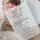 Delikate Kalligrafie Luxus Vellum Wedding Programm