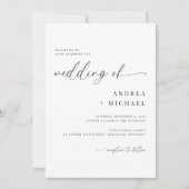 Delikate Kalligrafie Moderne einfache Hochzeit Einladung (Vorderseite)