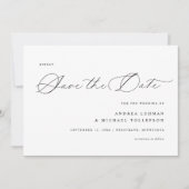 Delikate Kalligrafie Moderne einfache Hochzeit Save The Date (Vorderseite)