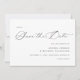 Delikate Kalligrafie Moderne einfache Hochzeit Save The Date