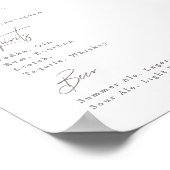 Delikate Kalligrafie Moderne Signaturentrinks sign Poster (Ecke)