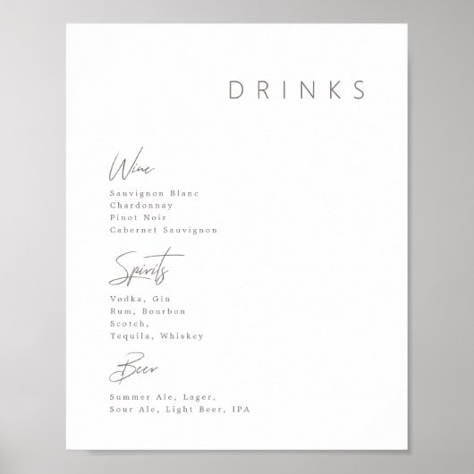 Delikate Kalligrafie Moderne Signaturentrinks sign Poster (Vorne)