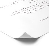 Delikate Kalligrafie Modernes Hochzeitmenü Poster (Ecke)