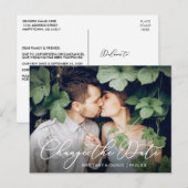 Delikate Kalligrafie verändern das Date-Foto Postkarte (Vorne/Hinten)