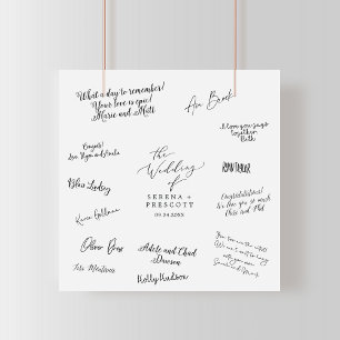 Delikate Kalligrafie Wedding Guest Signing Poster