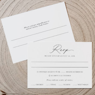 Delikate Kalligrafie Wedding RSVP Card Karte