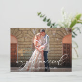 Delikate Kalligrafie Wir Got Verheiratete Hochzeit Dankeskarte (Stehend Vorderseite)