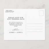 Delikate Kalligraphie Ankündigungspostkarte (Rückseite)