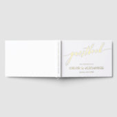 Delikate Kalligraphie Gold & White Wedding Gästebuch