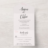 Delikate Kalligraphie in einer Hochzeit laden ein All In One Einladung (Innen Boden)