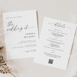 Delikate Kalligraphie in einer modernen Hochzeit Einladung