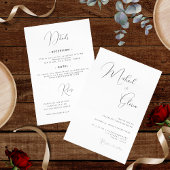 Delikate Kalligraphie Minimalistisch in einem QR-C Einladung