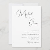 Delikate Kalligraphie Minimalistisch in einem QR-C Einladung (Vorderseite)