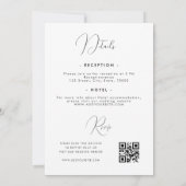 Delikate Kalligraphie Minimalistisch in einem QR-C Einladung (Rückseite)
