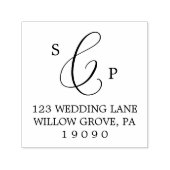 Delikate Kalligraphie Monogram Wedding Permastempel (Design)