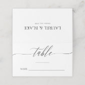 Delikate Kalligraphie - Namen und Hochzeitstag Platzkarte (Außenseite Aufgefaltet)