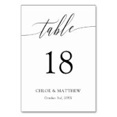 Delikate Kalligraphie - Namen und Hochzeitstag Tischnummer (Rückseite)