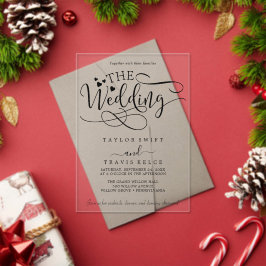 Delikate Kalligraphie Weißer Akryllische Hochzeit Acryleinladungen