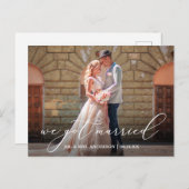 Delikate Kalligraphie Wir Got Verheiratete Hochzei Postkarte (Vorne/Hinten)