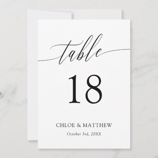 Delikate Kalligraphiebezeichnungen und Tabelle mit (Rückseite)