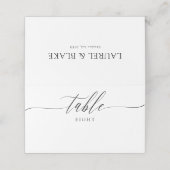 Delikate kalligraphische Namen & Hochzeitsplatz Ca Platzkarte (Außenseite Aufgefaltet)