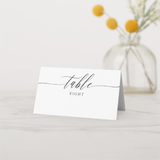 Delikate kalligraphische Namen & Hochzeitsplatz Ca Platzkarte (Vorderseite)