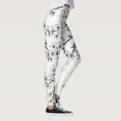 Delikate Kirschblossom Kunst in Monochrom Leggings (Rechts)
