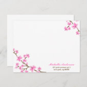 Delikate Kirschblüten - benutzerdefinierte flache Mitteilungskarte (Vorne/Hinten)