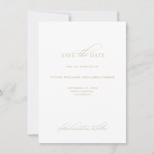 Delikate klassische Hochzeit Speichern Sie die Dat Save The Date (Vorderseite)