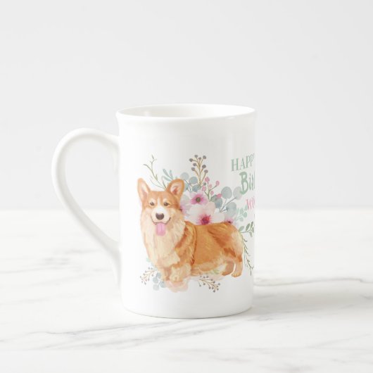 Delikate Knochen-China CORGI Mommy Birthday Tasse (Links)