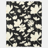 Delikate Kosmos Blume Creme Beige Schwarz warme St Fleecedecke (Vorderseite)