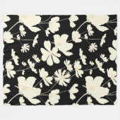 Delikate Kosmos Blume Creme Beige Schwarz warme St Fleecedecke (Vorderseite (Horizontal))