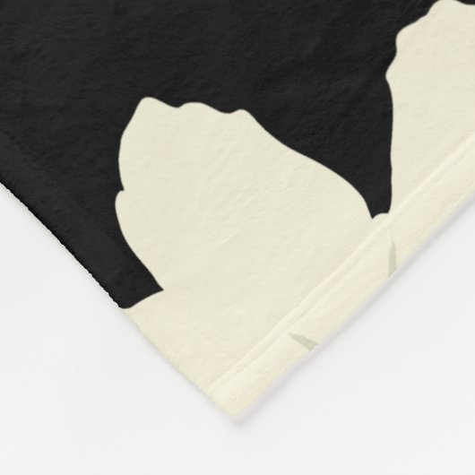 Delikate Kosmos Blume Creme Beige Schwarz warme St Fleecedecke (Ecke)