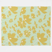 Delikate Kosmos-Blume goldbeige-grüne, warme Stube Fleecedecke (Vorderseite (Horizontal))
