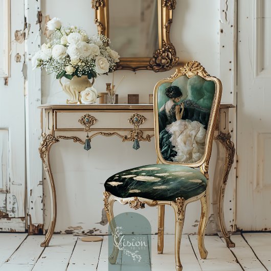 Delikate Kostüme Elegante Frauen Sitzen, französis Seidenpapier