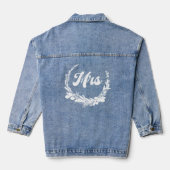 Delikate Kranz Frau Wedding Design Jeansjacke (Rückseite)