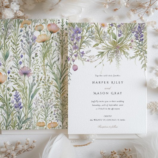 Delikate Kräutergartenhochzeit Einladung
