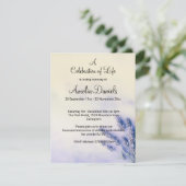 Delikate Lavendel-Feier zur Lebenskarte Einladung (Stehend Vorderseite)