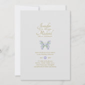Delikate Lavender Butterfly Hochzeit Einladung (Vorderseite)