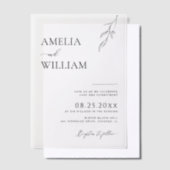 Delikate Leaf Sketch Einfache Hochzeit Pergament Einladungen (Versetzt)