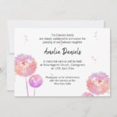 Delikate Leuchte Begräbniskarte Einladung (Vorderseite)