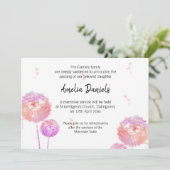 Delikate Leuchte Begräbniskarte Einladung (Stehend Vorderseite)