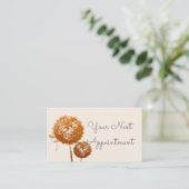 Delikate Leuchte-Uhr auf Creme Visitenkarte (Stehend Vorderseite)