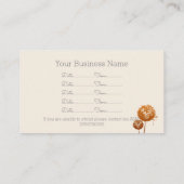 Delikate Leuchte-Uhr auf Creme Visitenkarte (Rückseite)